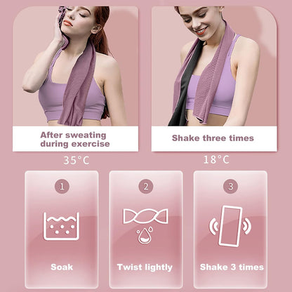 Pack of 20 Cooling Towel 40x12'' Ice Towel for Neck and Face Microfiber Chilly with Bag Breathable Yoga Gym Stay Cool Towels Sweat Rag for Workout Running Camping Pilates Beach, Pink