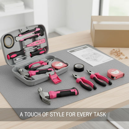 Manual Hand Tool Set Pink Chrome Vanadium Steel Household Furniture Assembly