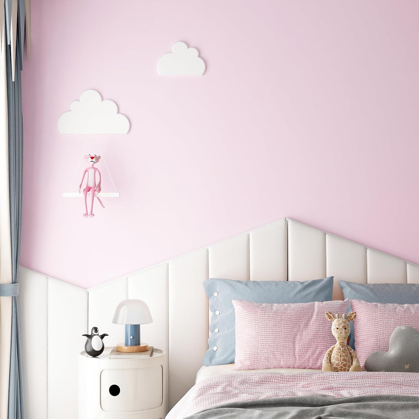 Decotalk Pink Wallpaper - Pink Peel and Stick Wallpaper for Bedroom Pinkish Wall Paper Vinyl Wrap 17.7x120 Inch Pinkish Contact Paper for Cabinets and Drawers Solid Color Vinyl Wrap Self Adhesive