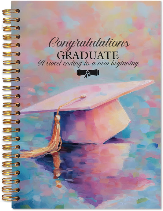 Pink Graduation Notebook Gifts, Graduation for Women Girls Journal, Graduate Gifts, Pastel Pink Aesthetic Spiral Notebook for Work Study Note Taking, 5.5x8.3 Inch