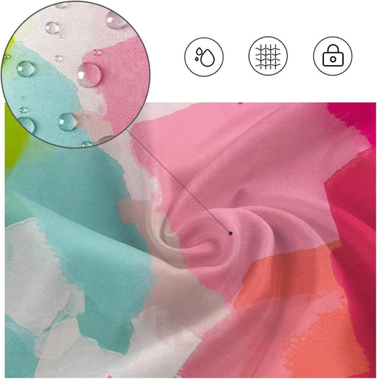 Pink Shower Curtain - Teal Ombre Abstract Watercolor Art, Modern Preppy Aesthetic for Girls, Vibrant Gradient Pastel Painting, Contemporary Artistic Bathroom Decor, 60" W x 72" L, 12 Hooks