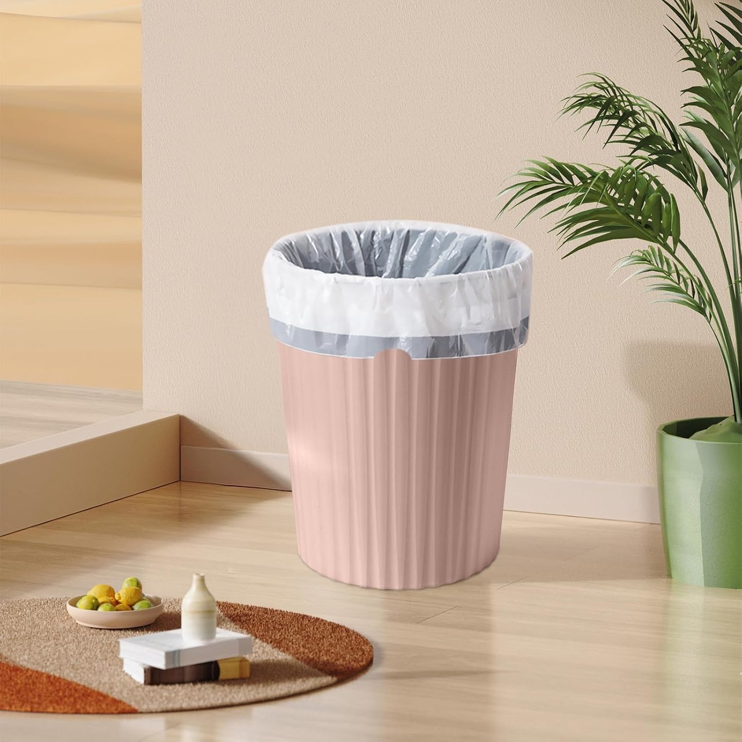 Versatile 2 Gallon Plastic Trash Can - The Compact Bin for Bathroom, Kitchen, or Home Office - Pink