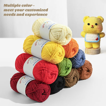 Cotton Yarn for Crocheting - 262.4yds / 3.52oz Baby Yarn for Crocheting Soft - 100% Milk Cotton Yarn 5 Ply Crochet Amigurumi Yarn for Crafts&Puzzle/Socks/Hats(2 Deep Pink)