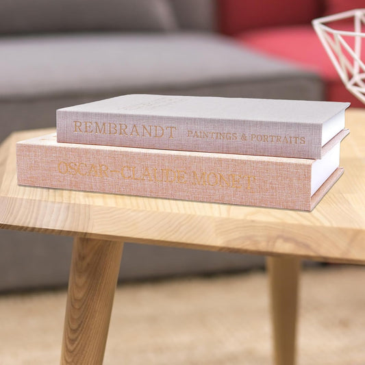 Decorative Books, Coffee Table Books Decor, Linen Fake Book for Home Table Decor, Bedside Tables Decors, Home Room Bookshelf Decors, Pack of 2