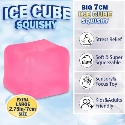 Adult-Size 2.76inch/7cm Stress Cube – Larger Than Mini Squishy Cubes, Slow-Rise Sensory Fidget for Stress Relief, Focus & Light Hand Exercise – Safe for Ages 3+ (Pink)