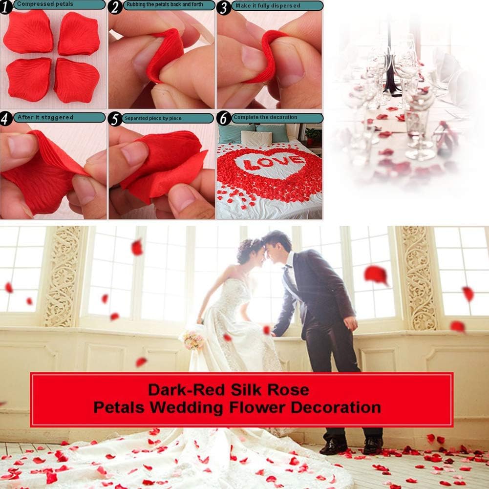 LZXD 1000 Pieces Light Pink Artificial Silk Rose Petals Flower Decoration Wedding Party Color Light Pink
