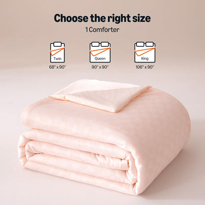 Amazon Basics Cooling Comforter, Soft Lightweight Waffle Weave Blanket for Hot Sleepers, Summer & All Season Bedding to Keep Cool for Night Sweats, 90"x90", Queen, Pink