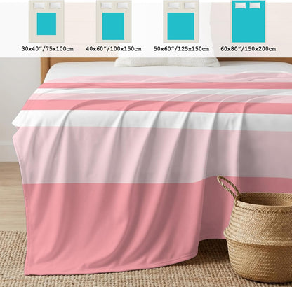 Cooling Blanket for Hot Sleepers Pink Stripe Lightweight Breathable Double Sided Summer Blanket Striped Cooling Throw Blanket for Couch Bed Night Sweats 30"x40"