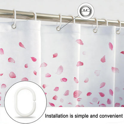 Mocsicka Pink Shower Curtain for Bathroom Romantic Pink Floral Petal Rain Shower Curtain for Pink Bathroom Decor Waterproof Fabric Bath Curtain 72 X 72 Inch