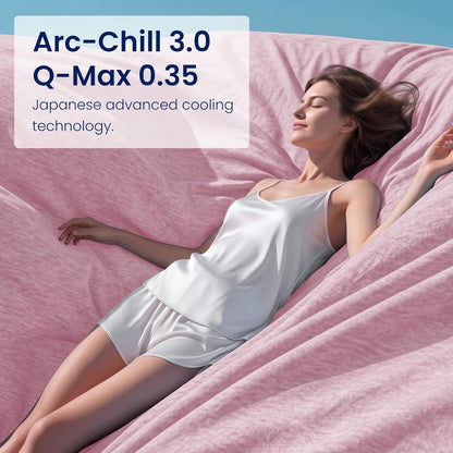 Topcee Cooling Blanket for Night Sweats Absorbs Heat to Keep Adults, Children Cool on Warm Nights, Q-Max 0.5 Cooling Blankets for Hot Sleepers, Ultra-Cool Lightweight Sofa Throw Blanket (50"x70")
