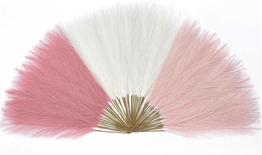 MVVM Blush Pink Pampas Grass Decor,78pcs Artificial Fluffy Pink Decor Flowers Faux Pampas Grass for Home Wedding Living Room Birthday Bathroom Wall Party Christmas Decoration