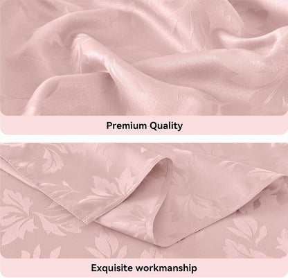 Romanstile Jacquard Rectangle Tablecloth - Waterproof Damask Floral Pattern Decorative Table Cloths Heavy Weight Fabric Table Covers for Dinner/Parties/Outdoor - 60 x 84 Inch, Pink