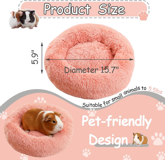 Bunny Bed Rabbit Hideout Large Soft & Comfortable Small Animal Bedding Cozy Bed Mat Warm Hideaway Cage Accessories for Guinea Pig Dwarf Bunny Chinchillas Hamsters Hedgehogs Ferrets Pink