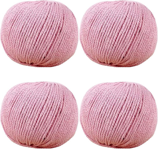 400 g/14.11 oz Cotton Crochet Bag Cord 2mm Hollow Knitted Round Rope Yarn Macrame Thread (Peach Pink)
