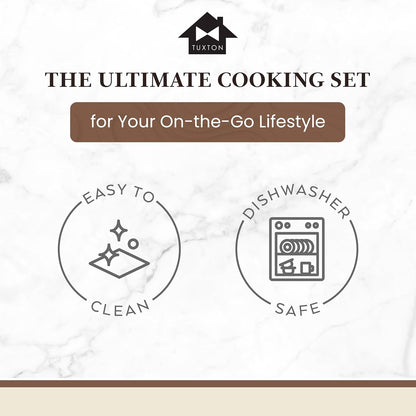 Non Stick Frying Pans - Tuxton Home Concentrix 2-Piece Stainless Steel Pan Set - Stove & Oven Compatible 8-inch & 11-inch Ceramic Frying Pan with Riveted Handles - Cinnebar Blush Pink Nonstick Pan Set