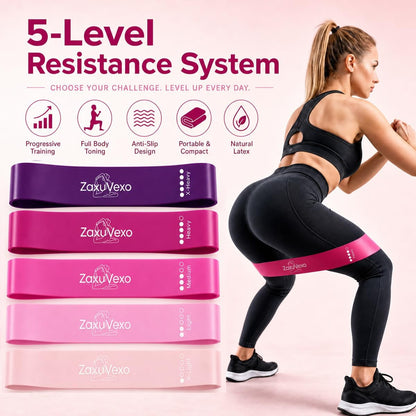 5-Pack Workout Resistance Bands: Elastic for Strength, Stretching, Pilates & Yoga. Home Gym Equipment for Men/Women, Suits Physical Therapy, Leg/glute/arm Training—Practical, Multi-use.