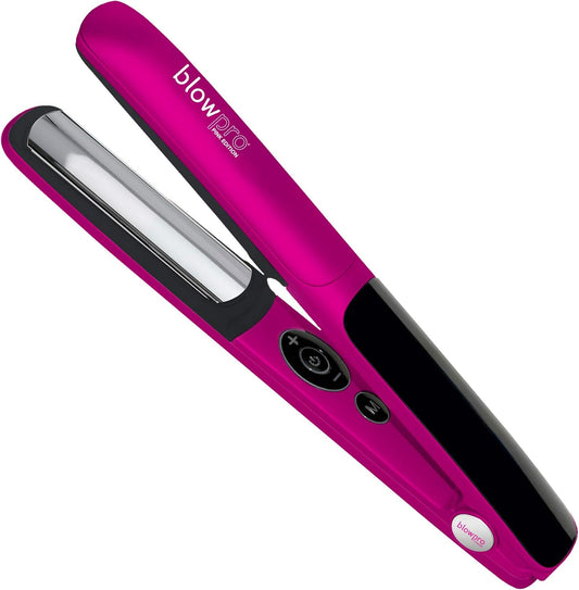 blowpro Pink Edition Professional Salon Flat Iron, 1" Titanium Plates, 180°- 425°F Temp Range, Non-Slip Grip, Rapid Heat Tech, Digitial Display, Adjustable Shut-Off, Comes w/Free Full-Size Hairspray!