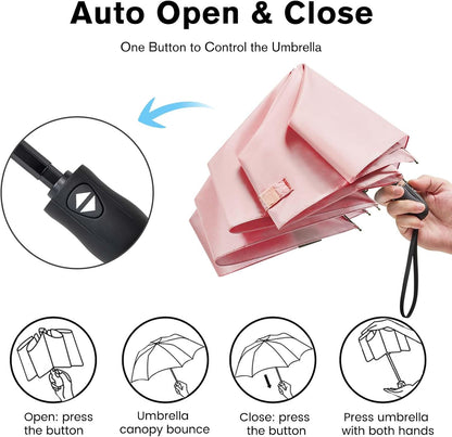 G4Free Travel Sun Umbrella - UPF 50+ UV Protection, 40 Inch Mini Super Slim Small Size Umbrella, Portable Automatic Open and Close