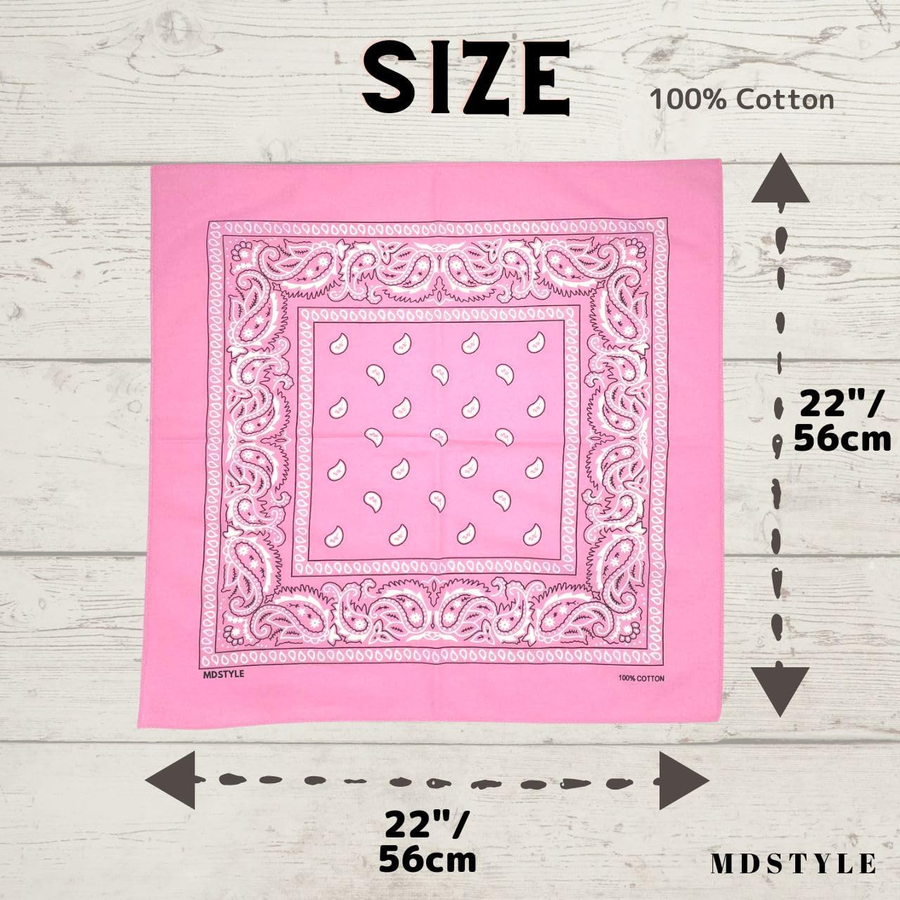 MDSTYLE 100% Cotton Bandana for Men & Women 22" x 22" Paisley Pattern Handkerchief Headband Scarf