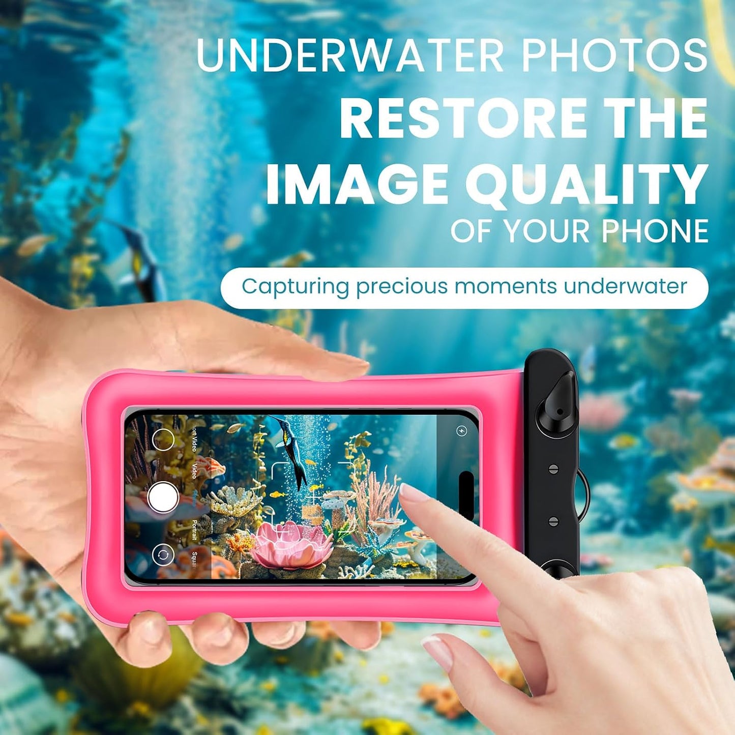 2 Pack Waterproof Floating Phone Pouch IPX8 Floatable Waterproof Phone Case with Lanyard Strap Universal Dry Bags Underwater Case Wallet for iPhone 17/Air16 15 14 13 12 Samsung,Up to 7.2" for Swimming