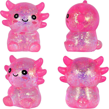 Axolotl Squishy Toy, Cute Slow Rising Fidget Toy for Stress Relief, Soft Squeeze Sensory Toy for Kids and Adults, Handheld Stress Ball for Anxiety and Focus Sitting Posture Axolotl(Pink)
