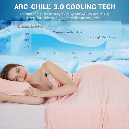Elegear Revolutionary Cooling Blanket Queen Absorbs Heat to Keep Body Cool for Night Sweats, Arc-Chill 3.0 Cool Fiber Q-Max>0.5 for Hot Sleepers, Lightweight Summer Cold Blankets for Sleeping, Pink