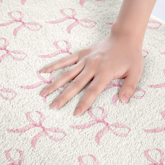 Feelyou Pink Bow Bathroom Rugs Microfiber 20"x32" Cute Bowknot Bath Mats Non-Slip Light Pink Bathroom Accessories Princess Decor Floor Doormats Soft Door Mat
