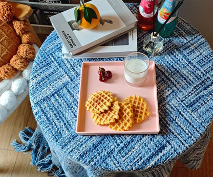 Small Square Serving Tray (9 inch), Durable Pink Tray for Desserts & Organization, Lightweight for Coffee, Drinks, Party, Seasoning, Perfume and Display.