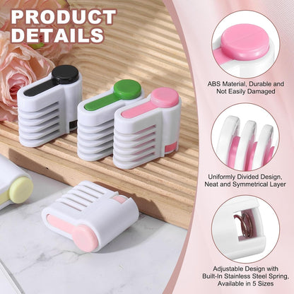 uxcell 4 Pcs Cake Leveler Slicer, DIY Cake Slicer, 5 Layers Bread Leveler, Pink