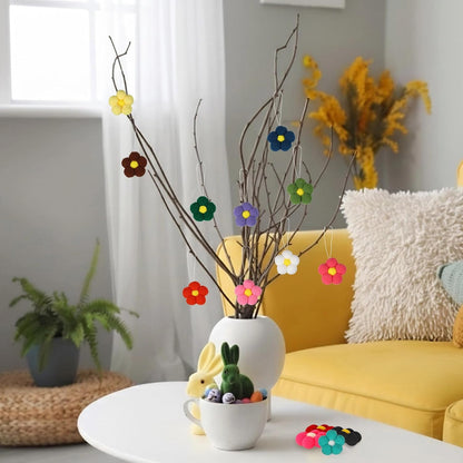 uxcell 10 Pcs Craft Felt Flowers, Spring Tree Ornament Decor Fabric Flower Embellishments Felt Hanging Ornaments for Home Party Door Wall Decoration Arts Crafts Supplies, Peach