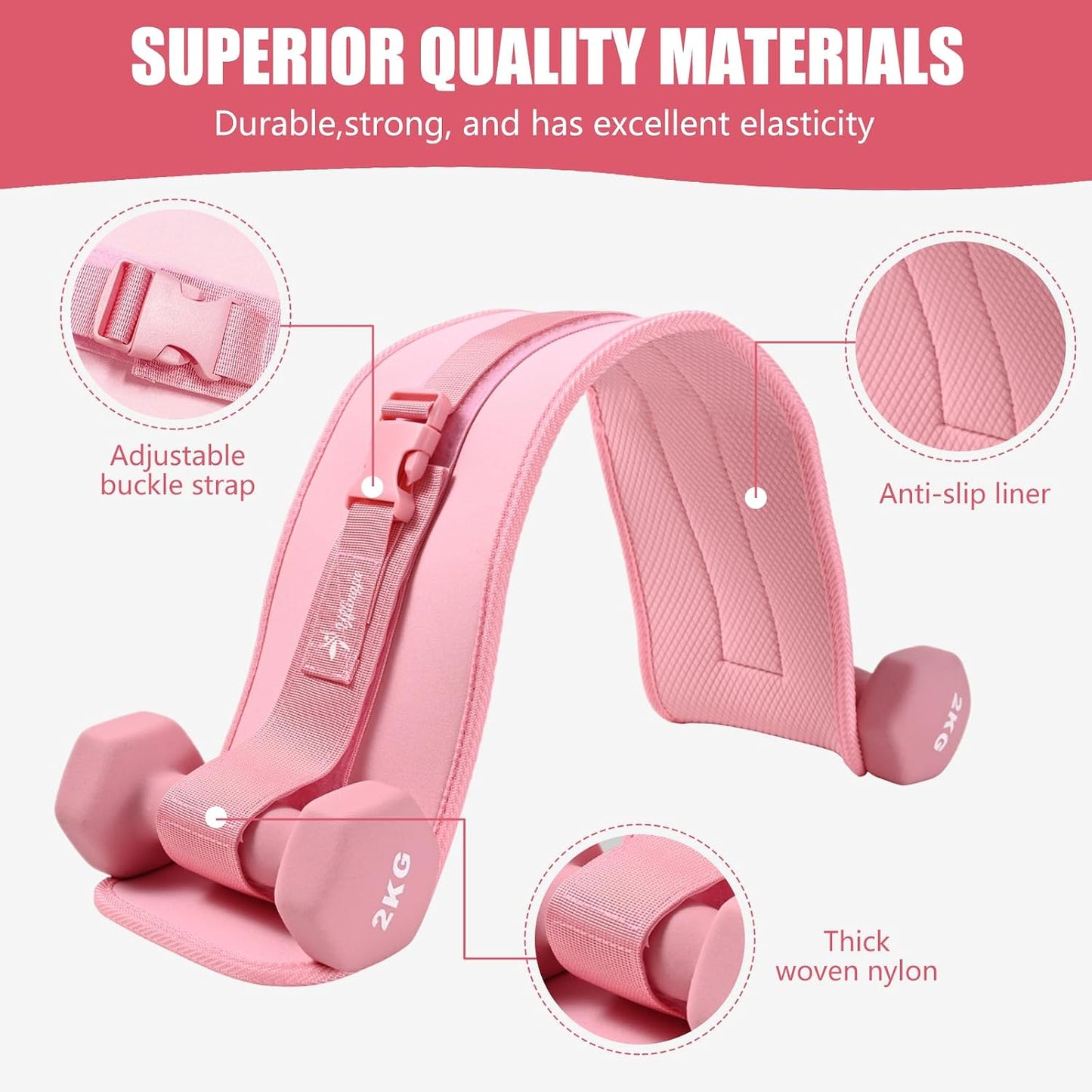 Exercise Hip Thrust Belt - Dumbbell Hip Thrust Belt, Thicken & Widen, Comfortable for Dumbbells, Kettlebells or Plates, Slip Padding, Gym or Home Workouts