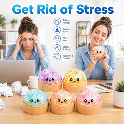 2026 New Dumpling Squeeze with Box, Dumplings Sensory Squishy Toy for Stress Relief, Soft Slow Rising Fidget Toy for Kids Adults Classroom Rewards Party Favors (Pink)