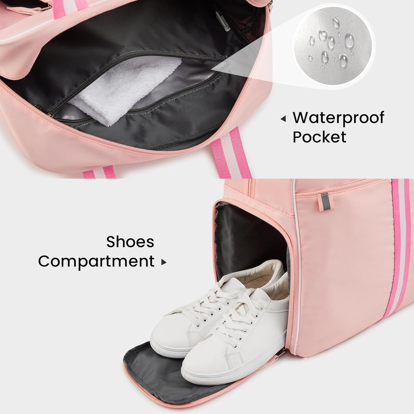 G4Free Pickleball Tote Bag for Women with Shoe Compartment, Fits 2 Paddles