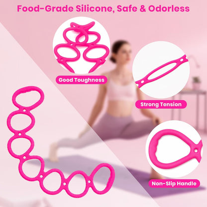 7 Ring Adjustable Resistance Bands, Workout Stretch Fitness Resistance Exercise Band with 7-Level, Ideal for Women Men Yoga/Pilates/Physical Therapy/Home Gym for Arm/Shoulders/Foot/Leg Fitness