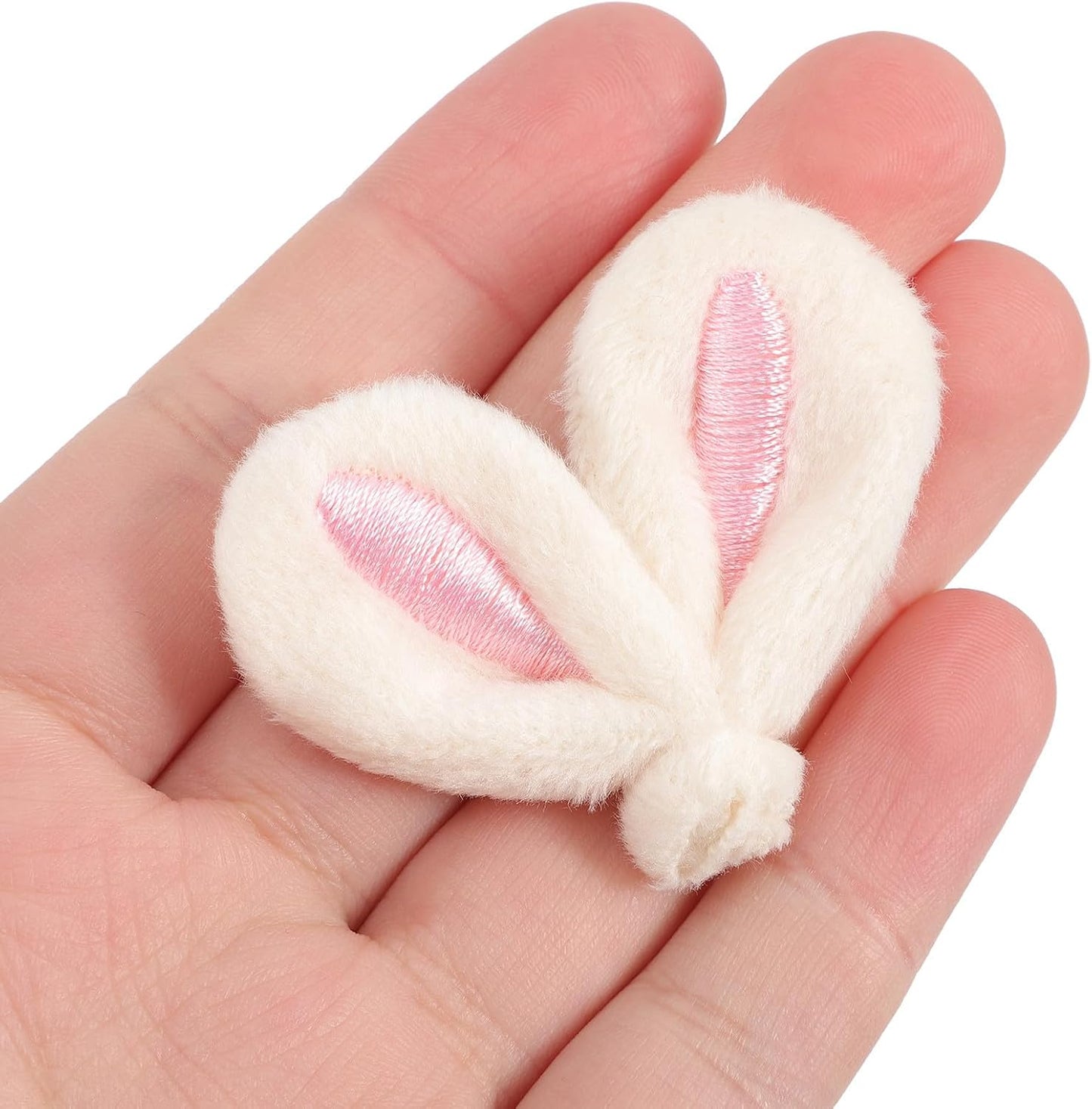 NUOBESTY 20pcs DIY Hair Pins Easter Rabbit Ears Clips Decor, Mini Bunny Ear Hair Accessories Easter Crafts Bunny for Party, Crafting, Plush, Women and Girls (Pink)