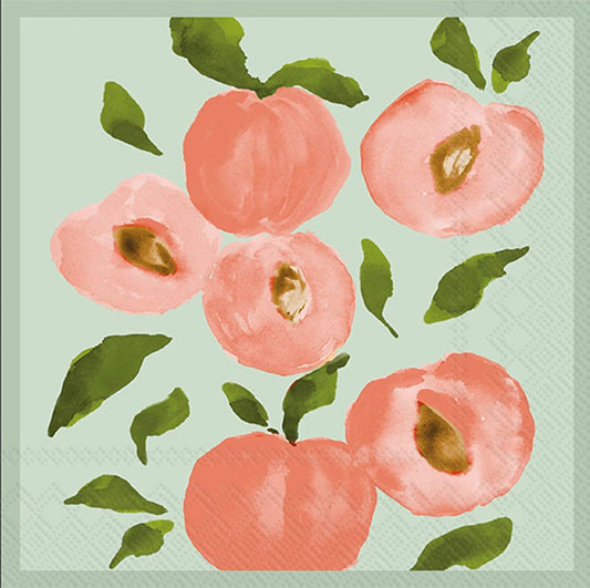 IHR Ideal Home Range Cocktail Napkins Disposable 3-Ply Paper Party Napkin Pack, 5" x 5", Peaches, 20-Count