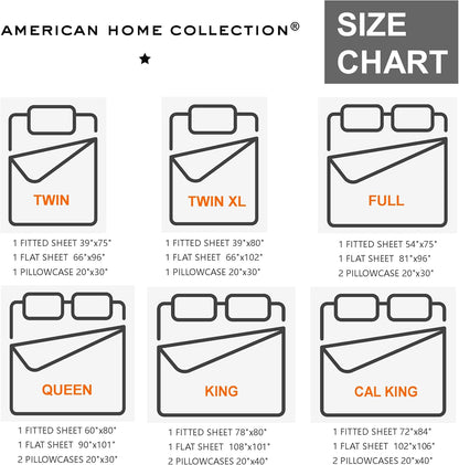 American Home Collection King Sheet Set - Ultra-Soft Microfiber 15-Inch Deep Pocket - Wrinkle Free and Fade Resistant (Pink)