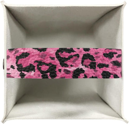 ZFRXIGN Leopard Print Tissue Box Covers Square Cube Tissue Box Covers Pink Tissue Box Cover for Bathroom Night Stand Office Vanity Countertop Leather Facial Paper Organizer Dispenser