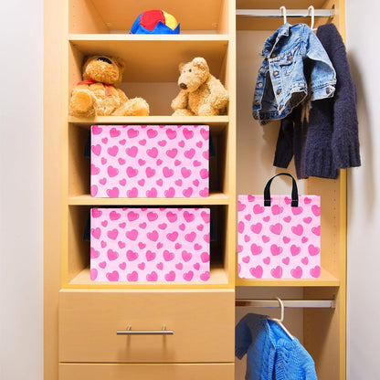 Valentine's Day Storage Basket Baby Hamper Collapsible Organizer Bin Gifts Shelf Baskets for Room Decor