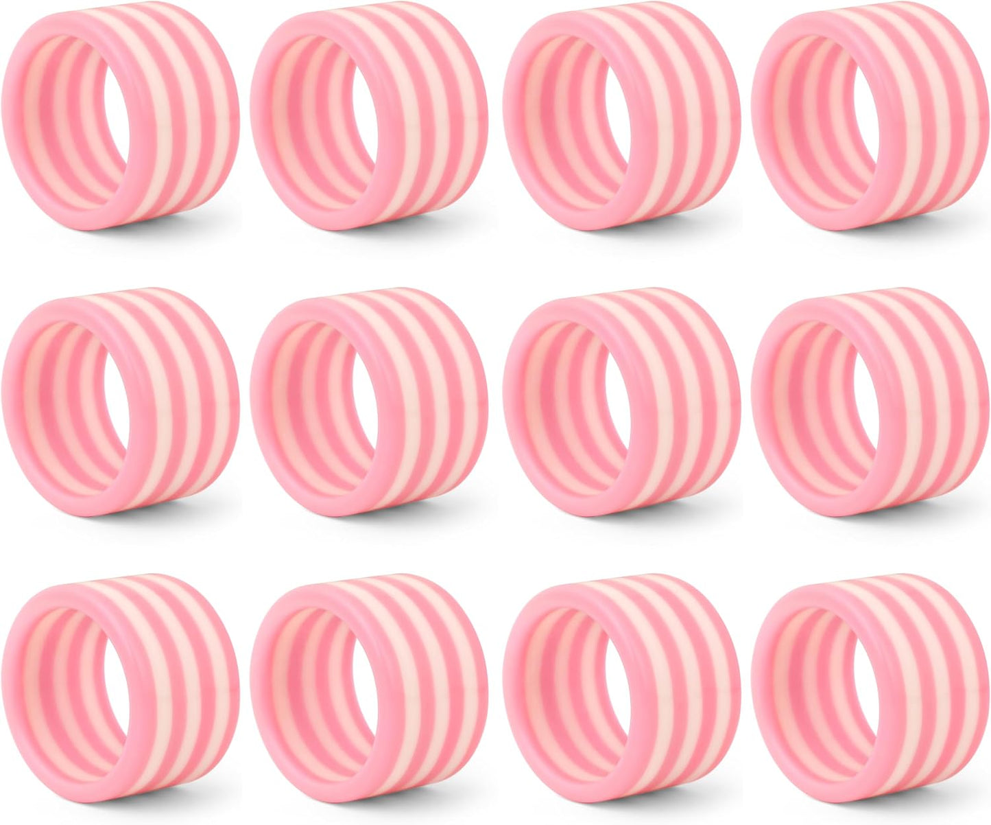 Premium Epoxy Resin Napkin Rings Set of 12 – Elegant Pink Napkin Ring Holders (2 x 2 x 1 Inch) for Dining Table, Decorative & Artistic Table Décor, Stylish Accessories for Weddings, Parties & Home Use
