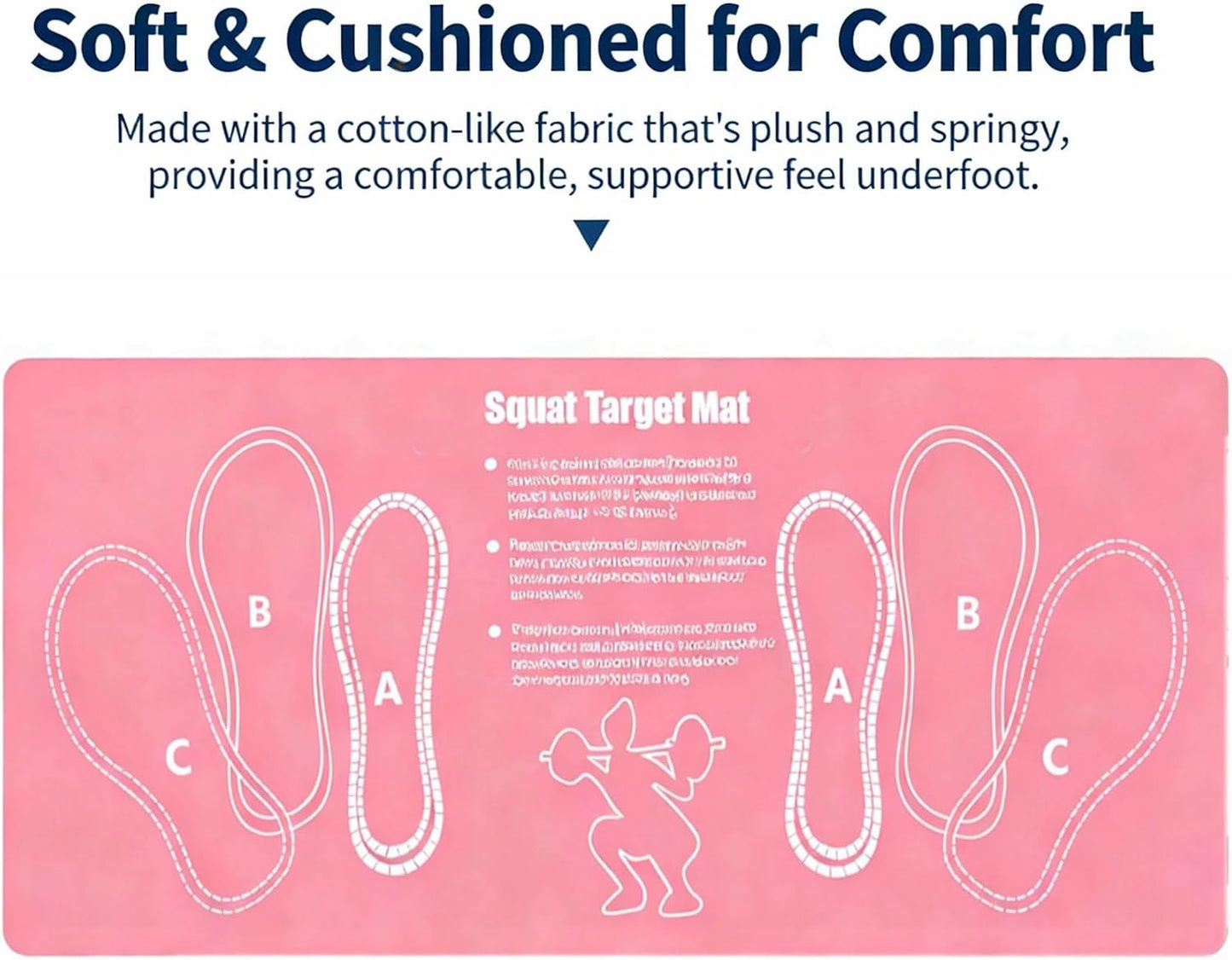 Squat Mat With Foot Position (32 * 14in) - Anti Slip Training Mat, Perfect for Leg & Abdominal Exercises, Squat Pads Activate Muscles, Prevent Injuries, Lightweight Portable for Home Gym