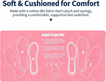 Squat Mat With Foot Position (32 * 14in) - Anti Slip Training Mat, Perfect for Leg & Abdominal Exercises, Squat Pads Activate Muscles, Prevent Injuries, Lightweight Portable for Home Gym