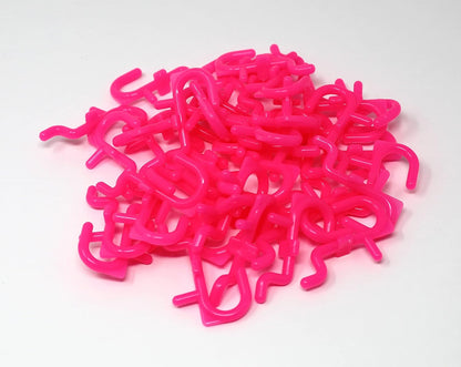JSP Manufacturing Pegboard Hooks Non-Locking Plastic J Style Hook | Garage Tool Storage Craft Hooks Pegboard Accessories (25, Pink)