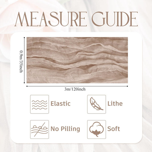 Wokceer Cheesecloth Table Runner 3Pack 10FT Nude Pink Boho Gauze Cheese Cloth Table Runner for Party Long Rustic Sheer Table Runners for Baby Bridal Shower Wedding Easter Table Decor