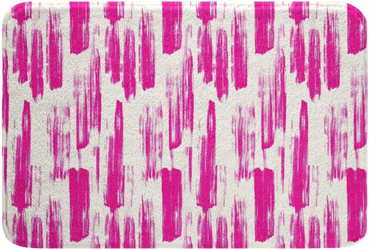 jejeloiu Pink Stripe Line Bathroom Rugs Microfiber 20"x32" Modern Art Bath Mats Non-Slip Luxury Bathroom Accessories Floor Doormats Soft Door Mat