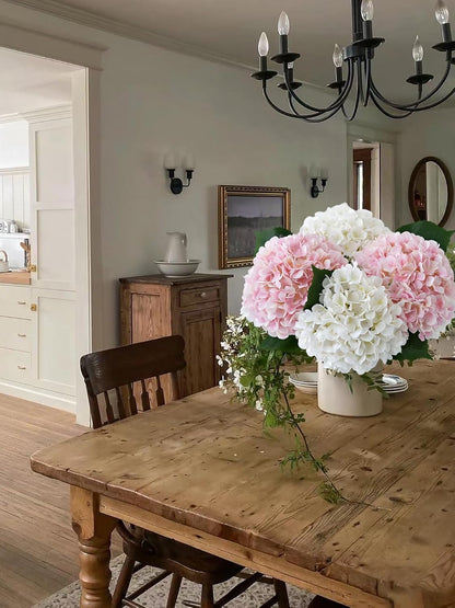 YalzoneMet 4Pcs Light Pink Silk Hydrangea Artificial Flower Big Blooms 20'' Long Stem Faux Hydrangea for Home Baby Shower Party Indoor Outdoor Wedding Table Centerpiece Spring Flower Decor