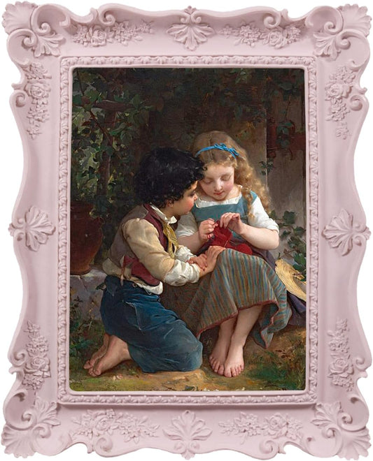 SIMON'S SHOP Vintage Picture Frames 5x7, Pink 5x7 Picture Frame for Wall and Tabletop, Victorian Photo Frames, Rustic Home Decor