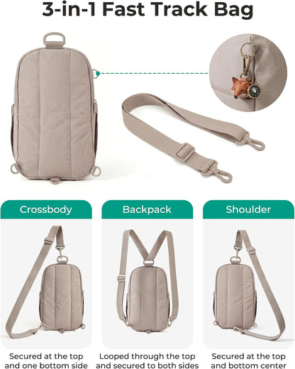 BAGSMART Small Sling Bag for Women, Fast Track Crossbody Bag Mini Backpack purse for Daily Travel Gym
