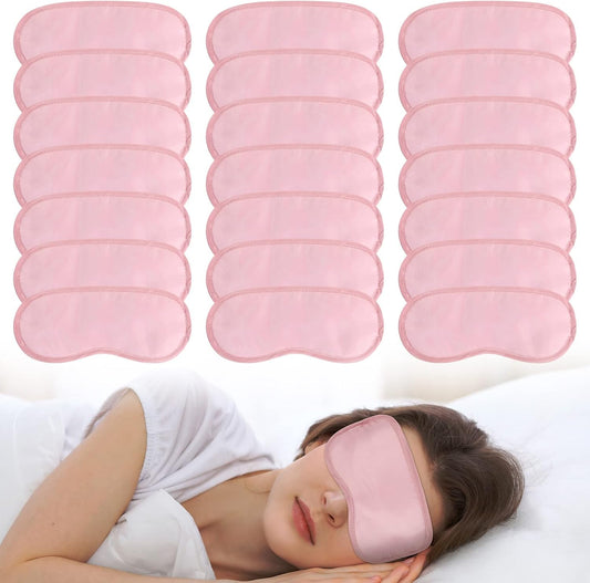 Silkfly 100 Pieces Silk Eye Sleeping Mask Bulk with Adjustable Strap Christmas Blackout Eye Cover Gifts for Night Blindfold for Women Men Comfortable Travel Sleep(Pink)