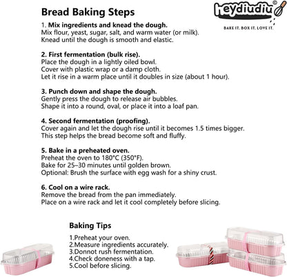 Mini Loaf Pans With Lids and Spoons, 100 PCS 6.8oz Mini Cake Pans for Baking, Aluminum Foil Loaf Pans, Small Aluminum Cake Tins, Cake Pans with Clear Lids,Sporks，Stickers(Pink)
